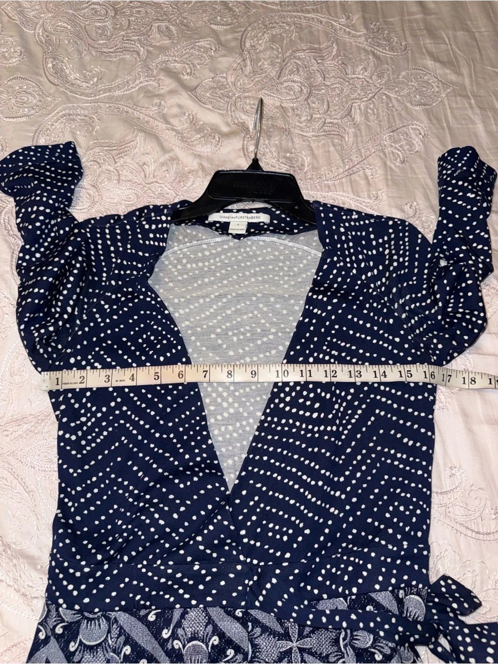 Diane Von Furstenberg Jewel Polka Dot Floral Wrap Dress Size 2